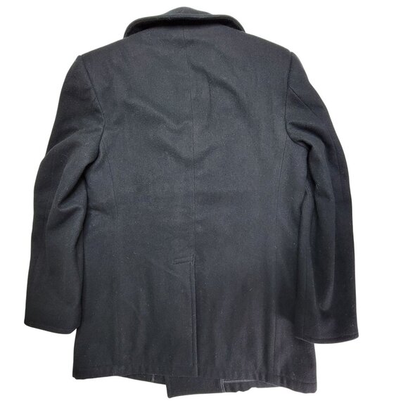 DSCP Double Breasted Peacoat Men Black 42L Quarterdeck Collection Wool US Navy - Picture 2 of 4